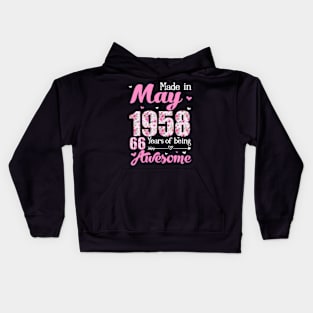 May 1958 66Th 66 Floral Kids Hoodie